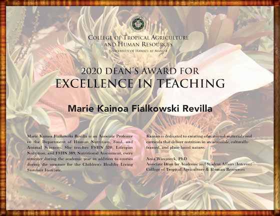 Congratulations to Marie Kainoa Fialkowski Revilla