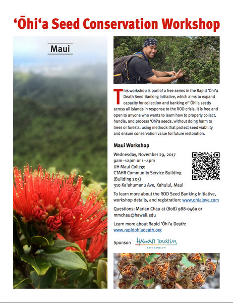 ʻŌhiʻa Seed Conservation Workshop Series: Maui