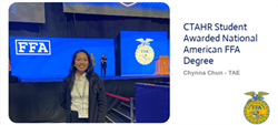 CTAHR Student Awarded National American FFA Degree