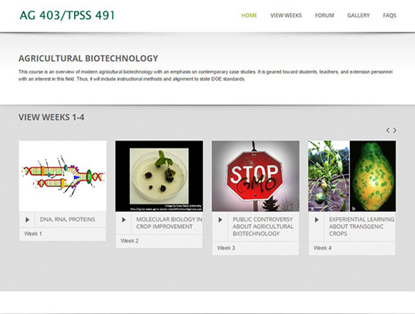 TPSS 491/AG 403 Course Module Website