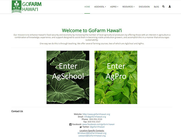 GoFarm Hawaii Website